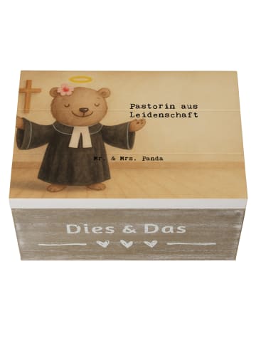 Mr. & Mrs. Panda Box Pastorin Leidenschaft Design mit Spruch in Weiß