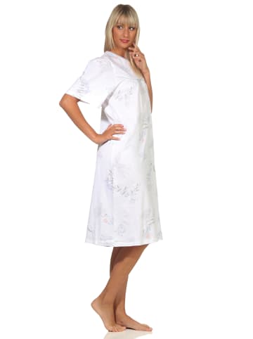 NORMANN Nachthemd kurzarm Design Knopfleiste am Hals - 62342 in hellblau