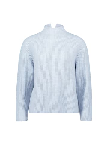 Zero  Strickpullover mit Stehkragen in Light Blue Melange