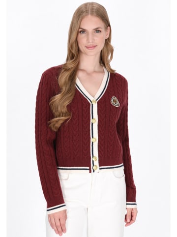 DreiMaster Maritim Women Cardigan in wine red navy offwhite
