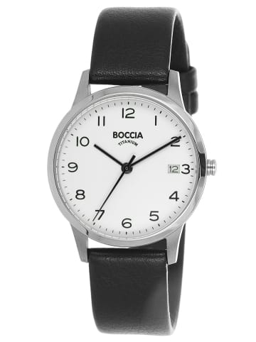 Boccia Titan-Armbanduhr für Damen Silber / Schwarz