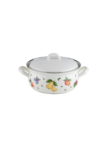 Riess Riess Country Kasserolle mit Deckel Ø20cm 2,0 Liter Emaille Fruit Garden