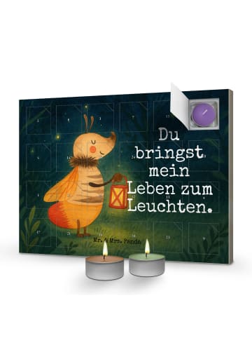 Mr. & Mrs. Panda Kerzen Adventskalender Glühwürmchen Design mit ... in Weiß