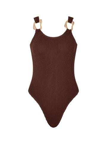 Moda Minx Badeanzug SCRUNCH Irregular Hoop Swimsuit in Coffee