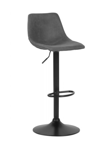 KADIMA DESIGN Verstellbarer Designerhocker aus Metall und Mikrofaser | Modern in Anthrazit