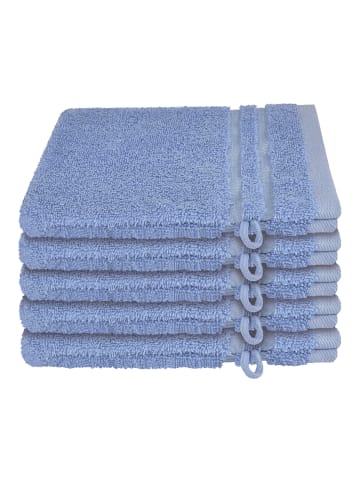 Schiesser Waschhandschuh Milano im 5er Set in Hellblau
