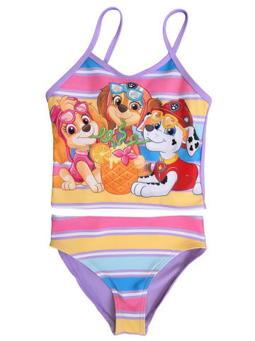 Paw Patrol Paw Patrol Tankini Badeanzug Rainbow Stripes Zweiteiler Schwimmanzug in lila