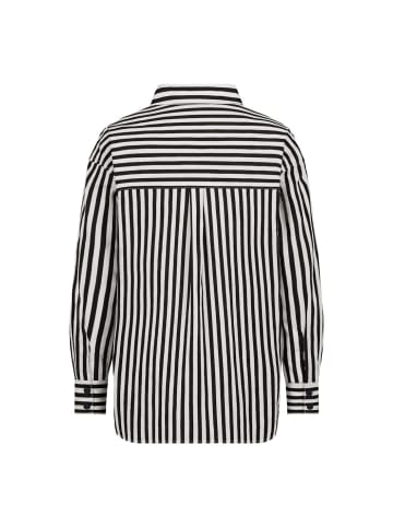 Eight2Nine Langarmbluse in stripes: black-offwhite