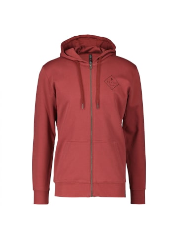 SCOTT M CASUAL L/SL ZIP HOODY in Rot