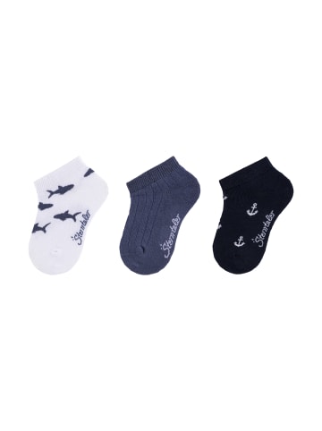 Sterntaler Sneaker-Socken 3er-Pack Haie in weiß