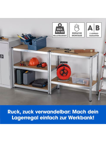 EASYmaxx EASYmaxx Schwerlastregal & Werkbank - Bis zu 175 kg Tragkraft je Regalboden