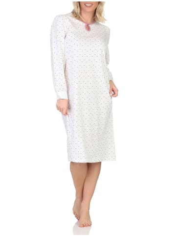 NORMANN Langarm Nachthemd klassische Design Knopfleiste am Hals - 87427 in altrose