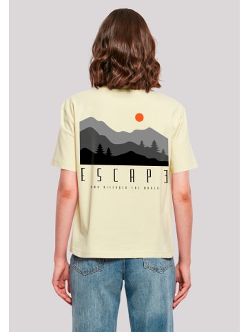 F4NT4STIC Ladies Everyday Tee Escape Discover the World Forest Landscape in softyellow