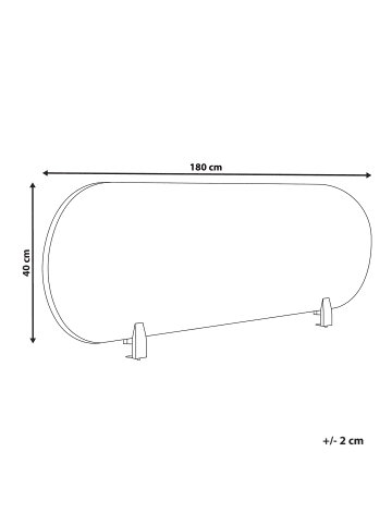 Beliani Schreibtischtrennwand SPARKY in Grau - (W) 180 x (H) 40 x (L) 2 cm