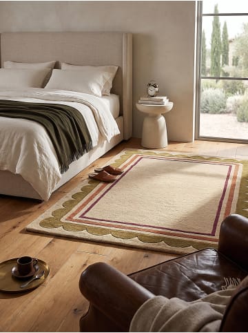 KADIMA DESIGN Teppich Wolle für Fußbodenheizung WENSUM modern Wohnzimmer in Beige-Multicolor