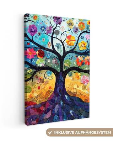 OnlyWow Leinwand Bilder Blumenbaum