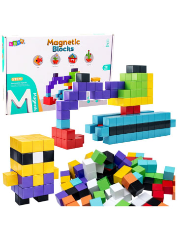 Wisam Magnetische Bausteine, Würfel, 3D-Bausteine, bunt, 96-teilig.