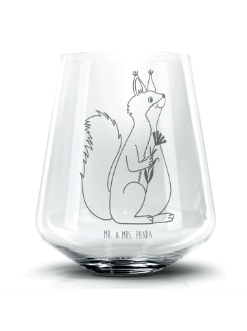 Mr. & Mrs. Panda Trinkglas Eichhörnchen Blume ohne Spruch in Transparent