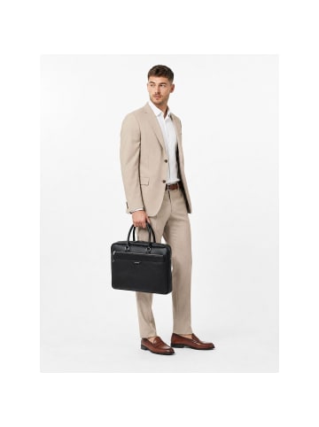 Lacoste Ossian Aktentasche Leder 41 cm Laptopfach noir
