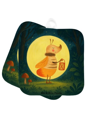 Mr. & Mrs. Panda Topflappen Glühwürmchen Design ohne Spruch in Weiß
