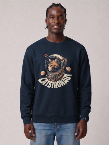 wat? Apparel Sweatshirt Catstronaut in Dunkelblau