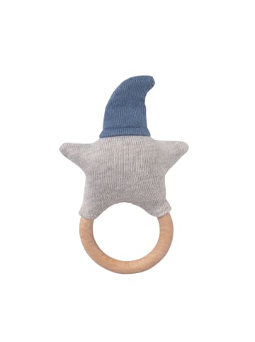 nordic coast company  Baby Rassel "Stern" Blau-Grau mit Beißring