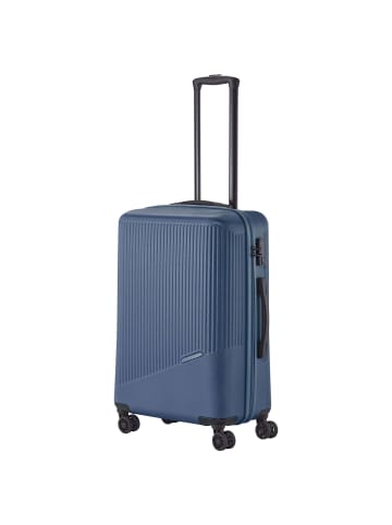 travelite Bali - 4-Rollen-Trolley M 67 cm (weiß/cognac) in blau