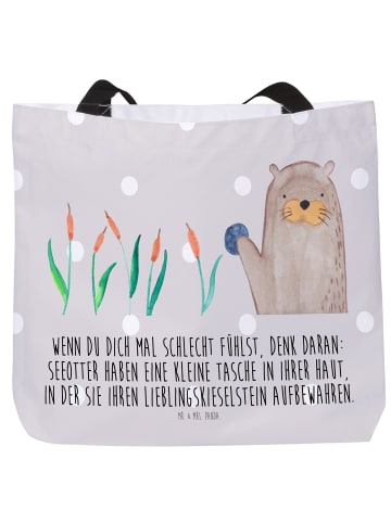 Mr. & Mrs. Panda Tasche Otter Stein mit Spruch in Grau Pastell