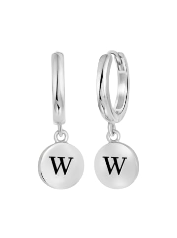 Lucardi 925 Silber Ohrringe "Buchstabe W" Buchstabe