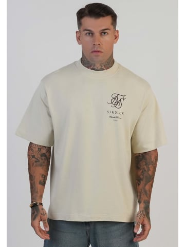 SikSilk T-Shirt Logo in Ecru