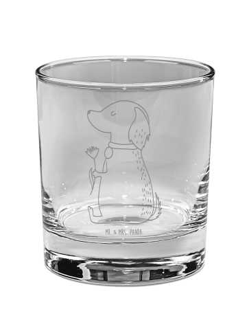 Mr. & Mrs. Panda Whiskey Tumbler Hund Blume ohne Spruch in Transparent