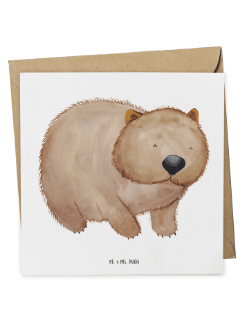 Mr. & Mrs. Panda Klappkarte Wombat ohne Spruch in Weiß