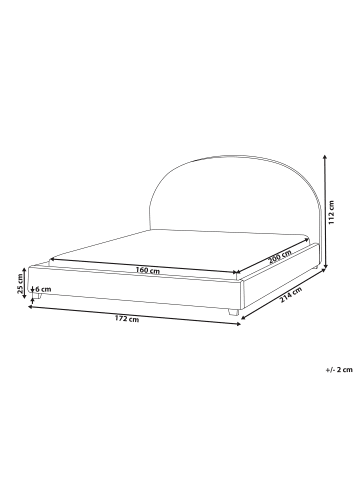 Beliani Doppelbett VAUCLUSE in Rosa - (W) 174 x (H) 112 x (L) 214 cm