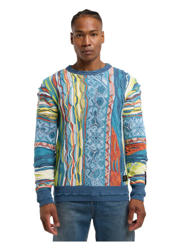 Carlo Colucci Jacquardpullover Dimani in Blau