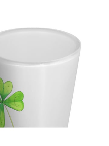 Mr. & Mrs. Panda Schnapsglas Blume Kleeblatt ohne Spruch in Transparent