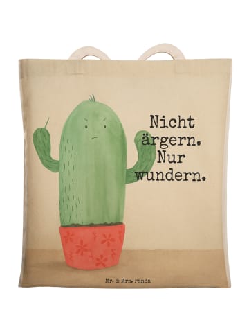 Mr. & Mrs. Panda Einkaufstasche Kaktus Wut Design mit Spruch in Weiß