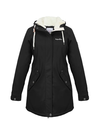 Regenliebe Winter Regenparka gefüttert halblang in schwarz