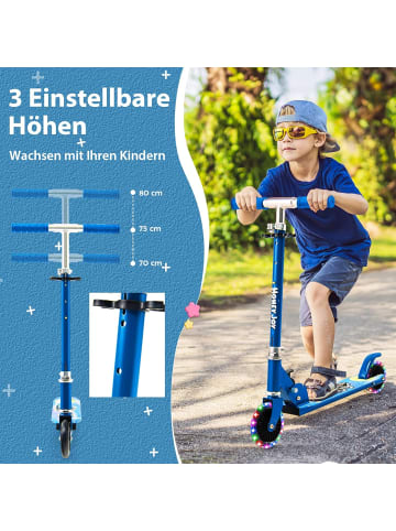 COSTWAY Scooter mit LED-Räder ab 3 Jahren in Blau