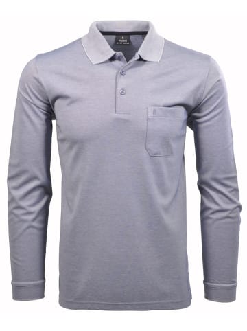 Ragman Langarm Poloshirt in Blau