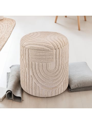 FineBuy Hocker und Sitzsäcke in Beige / Stoff / 40x40x45