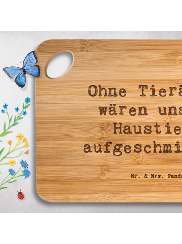 Mr. & Mrs. Panda Holzbrett Spruch Tierarzt Helden mit Spruch in Braun