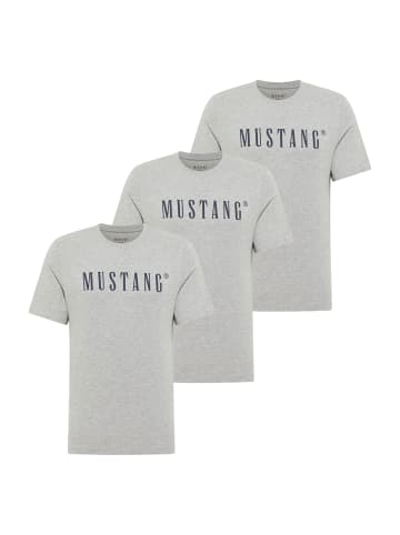 Mustang T-Shirt 3er Pack in Grau meliert