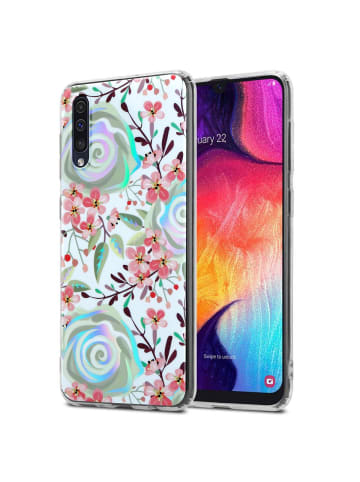 cadorabo Hülle für Samsung Galaxy A50 4G / A50s / A30s Blumen Muster in PFIRSICHBLÜTEN