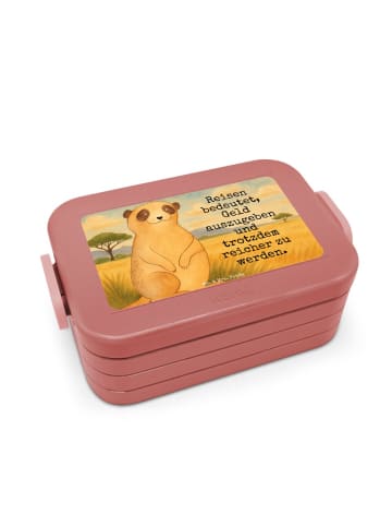 Mr. & Mrs. Panda MEPAL Bentobox Erdmännchen Design mit Spruch in Rot Pastell