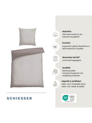 Schiesser Renforcé-Bettwäsche-Set Vichy in Grau