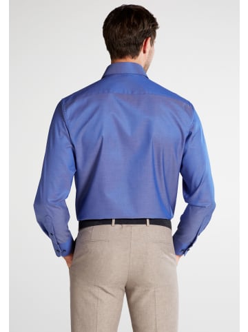 Eterna Langarm Hemd Comfort Fit Gentle Shirt Twill in Blau