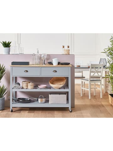 Beliani Servierwagen NAVARINO in Grau/Braun - (W) 120 x (H) 91 x (L) 48 cm