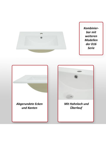 MCW Waschbecken D16, 61cm 18mm Kante