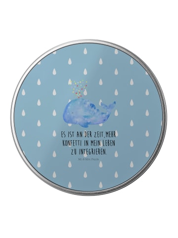 Mr. & Mrs. Panda Aufbewahrungsdose Wal Konfetti mit Spruch in Blau Pastell
