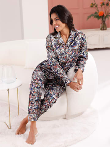 WITT WEIDEN Pyjama in marine-cognac-bedruckt